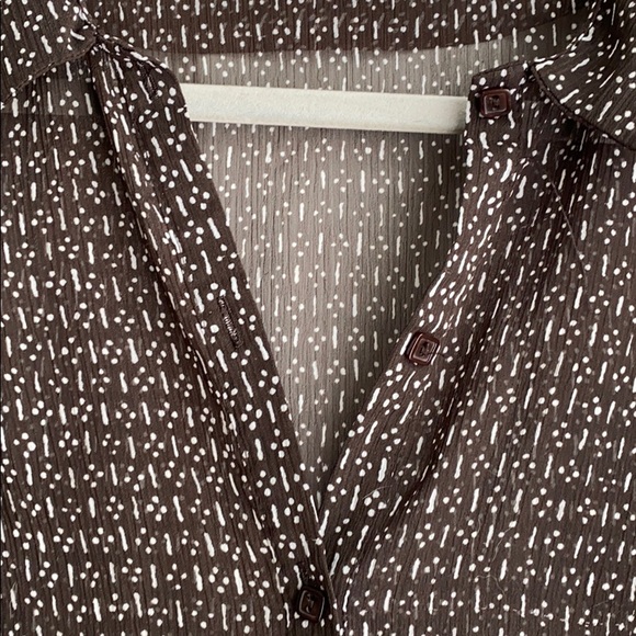 Semi-Sheer H&M Black & White Button Down Blouse - Picture 3 of 7